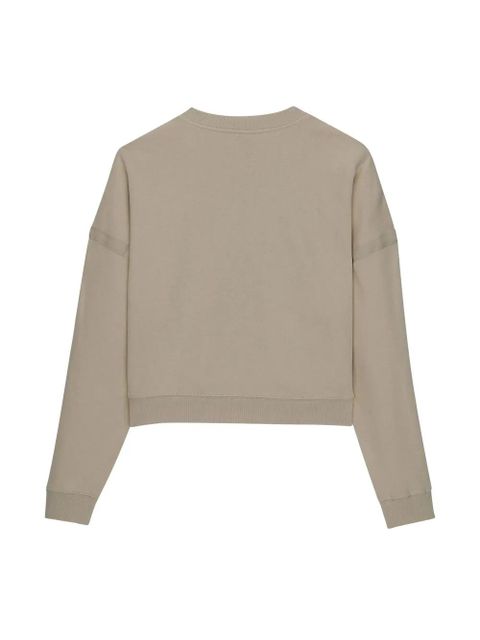 Saint Laurent cropped cotton sweater - Neutrals - zdjęcie produktu nr 2