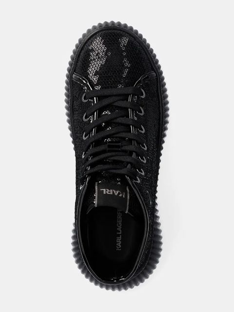 Karl Lagerfeld sneakersy skórzane KREEPER kolor czarny KL42348