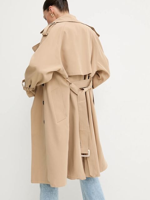 Answear.LAB trencz bawełniany kolor beżowy