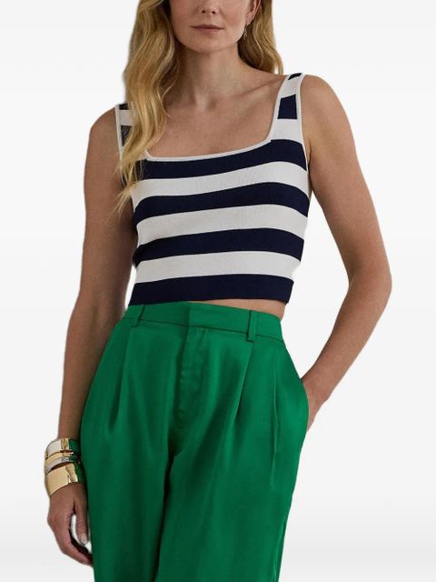 Lauren Ralph Lauren stripped cropped vest - Blue