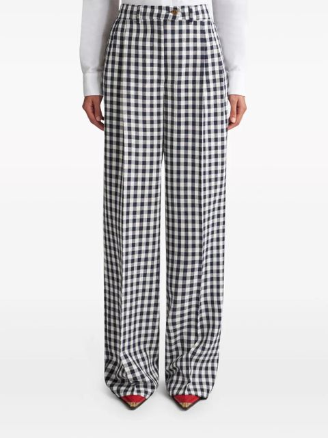 ETRO gingham-print straight trousers - Blue