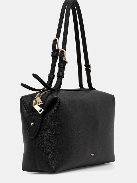 Furla torebka skórzana Double M Boston Bag kolor czarny WB01905 BX3036 O6000 - zdjęcie produktu nr 2