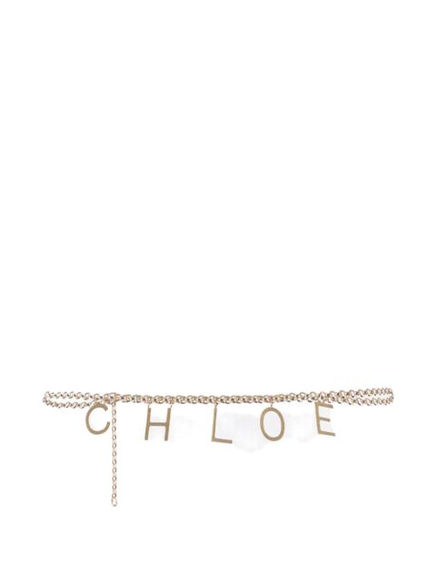 Chloé lettered chain belt - Gold
