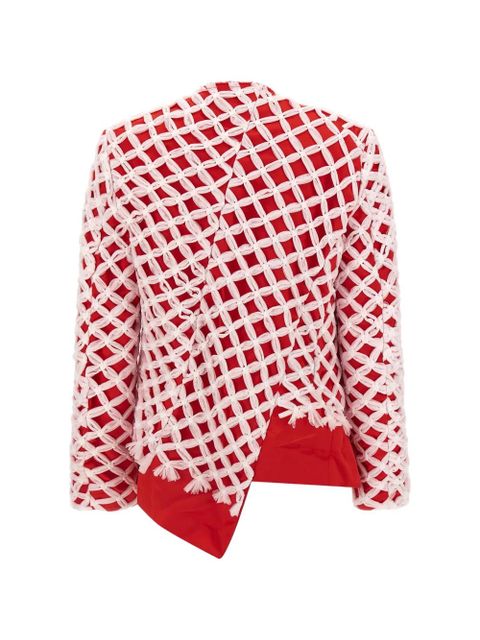 Comme Des Garçons tulle-weave asymmetric blazer - Red - zdjęcie produktu nr 2