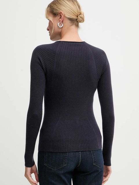 MAX&Co. sweter wełniany damski kolor granatowy lekki 2526366134200