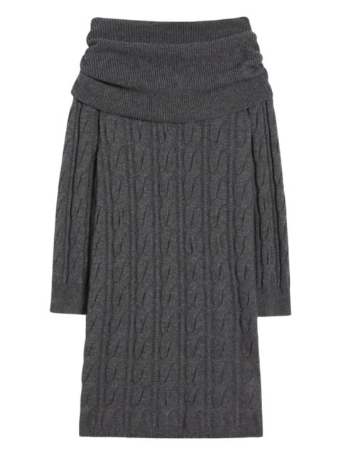 Max Mara cable-knit off-shoulder midi dress - Grey - zdjęcie produktu nr 1
