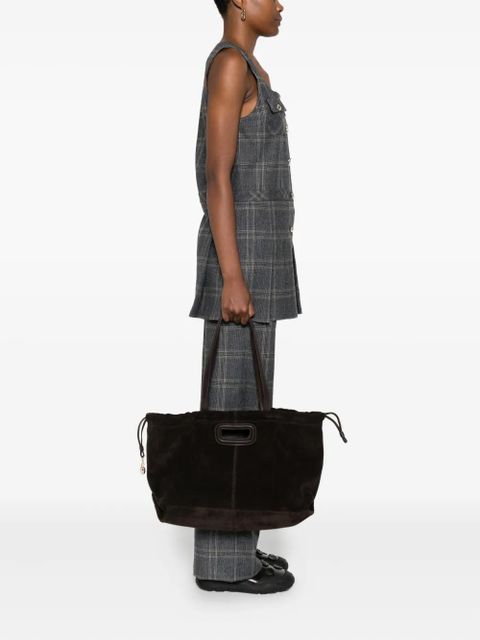 Maje suede top-handle tote bag - Brown