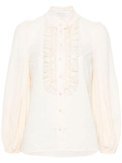 ZIMMERMANN ruffle-detail cotton top - Neutrals - zdjęcie produktu nr 1