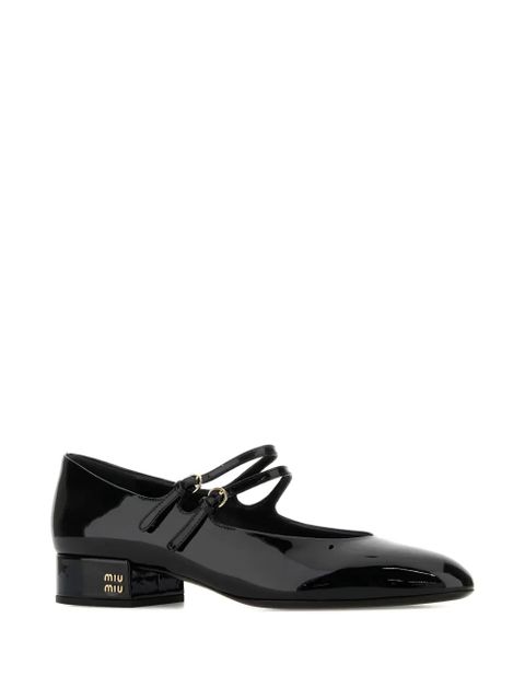 Miu Miu 30 mm patent-leather double-strap pumps - Black - zdjęcie produktu nr 2