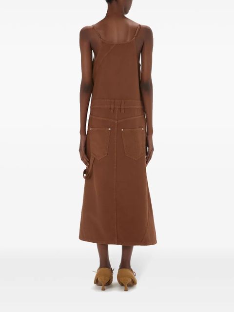 JW Anderson logo-appliqué midi dress - Brown