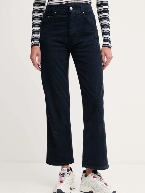 Pepe Jeans spodnie damskie kolor granatowy proste high waist PL21000038 - zdjęcie produktu nr 1