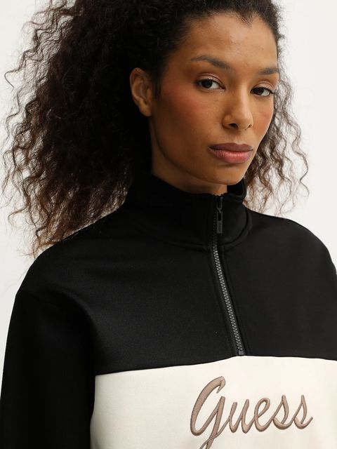 Guess bluza FABIA damska kolor czarny z aplikacją V5BQ00 KCX22