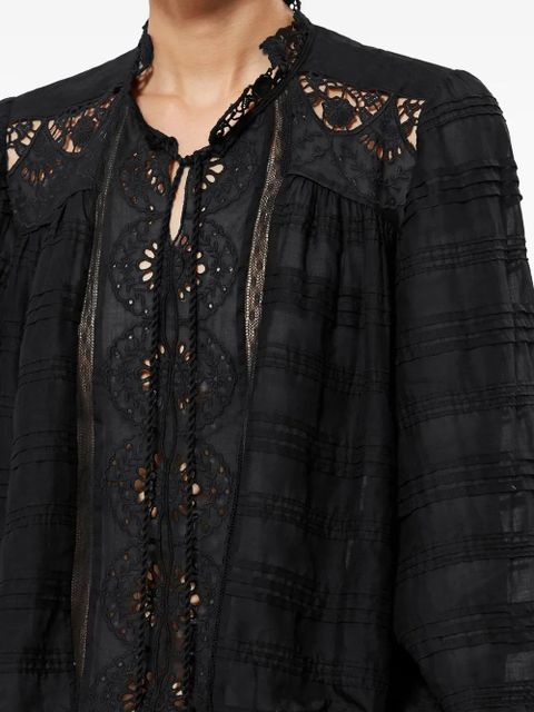 MARANT ÉTOILE lace ruffled preya dress - Black