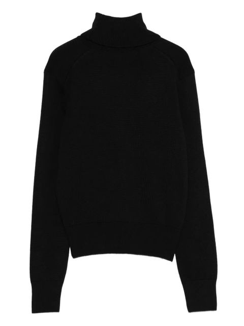 AMI Paris heart-embroidered turtleneck sweater - Black