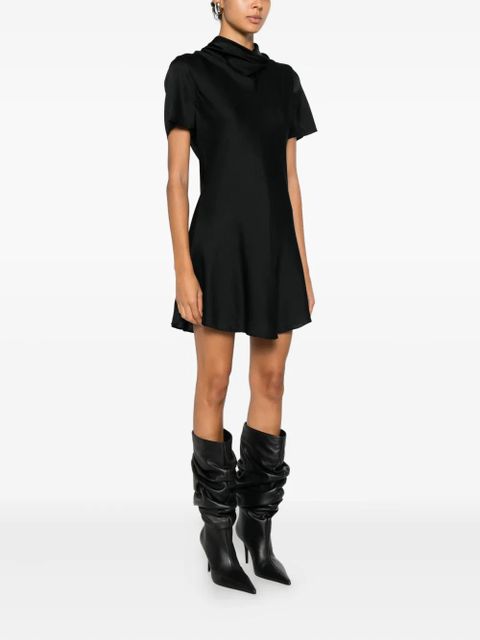 STAUD Iris cowl neck short sleeve dress - Black