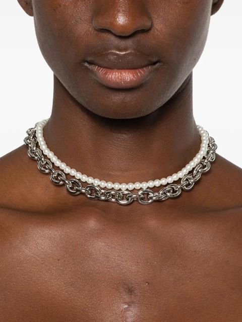 Simone Rocha faux pearl embellished necklace - Silver - zdjęcie produktu nr 2