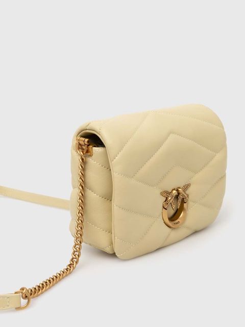 Pinko torebka skórzana kolor beżowy 101584.A1ET