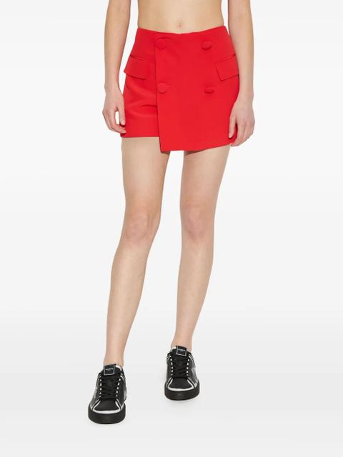Balmain asymmetric shorts - Red