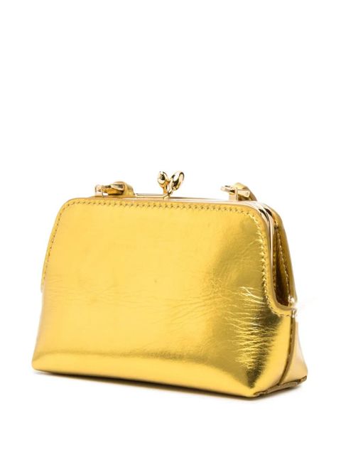 Jil Sander Goji micro leather crossbody bag - Gold