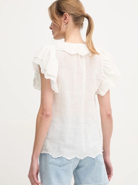 Pepe Jeans bluzka bawełniana DAME damska kolor biały w kwiaty PL305023