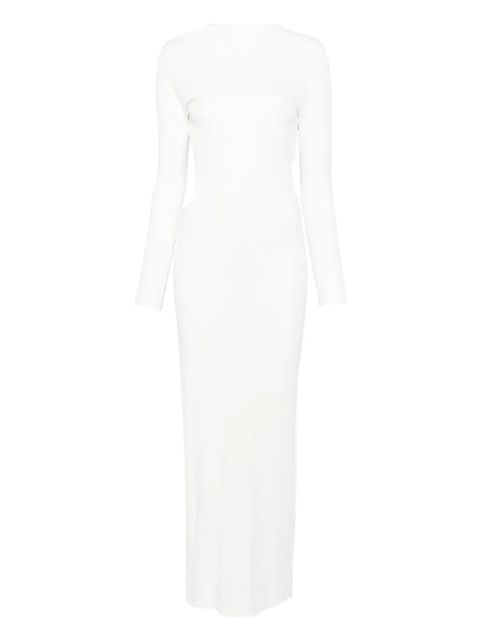 Self-Portrait gathered jersey maxi dress - White - zdjęcie produktu nr 1