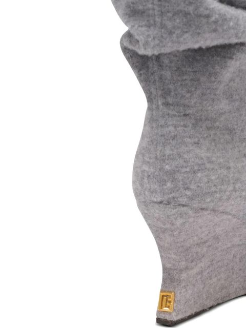 Balmain 75mm slouchy wedge ankle boots - Grey - zdjęcie produktu nr 2