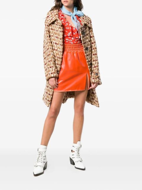 Miu Miu leather mini skirt - Orange - zdjęcie produktu nr 2