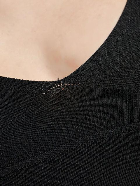 ISABEL MARANT ribbed v-neck mini dress - Black