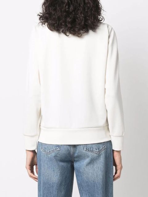 Golden Goose crystal-embellished zipped sweatshirt - White