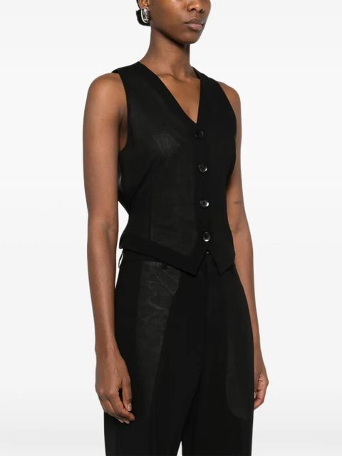 Blumarine button gilet - Black