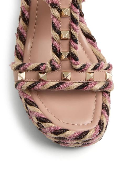 Valentino Garavani 90mm Rockstud wedge sandals - Neutrals