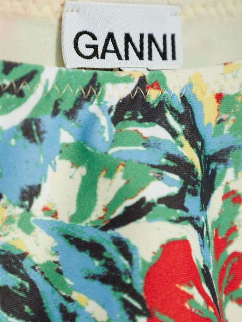 GANNI floral-print bikini bottoms - Blue
