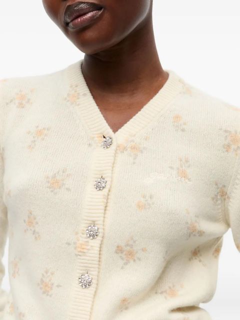 GANNI floral cardigan - Neutrals