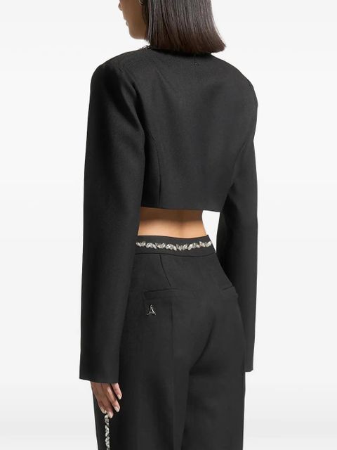 Manière De Voir crystal-embellished cropped blazer - Black - zdjęcie produktu nr 2