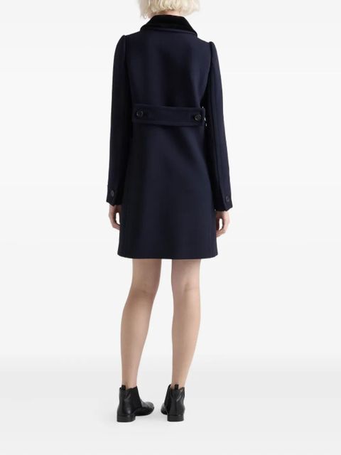 Prada detachable collar single-breasted coat - Blue