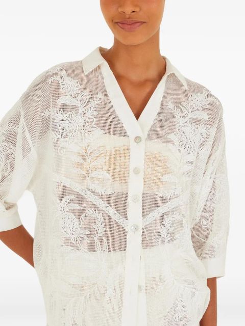 FARM Rio floral buttoned shirt - White