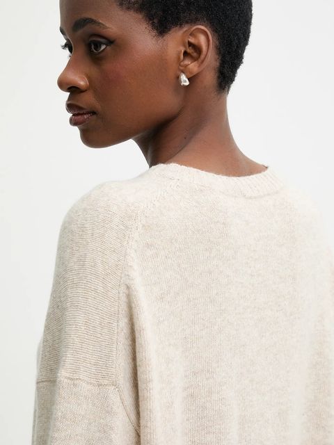 United Colors of Benetton sweter z dodatkiem wełny damski kolor beżowy lekki 126WD10E4 - zdjęcie produktu nr 2