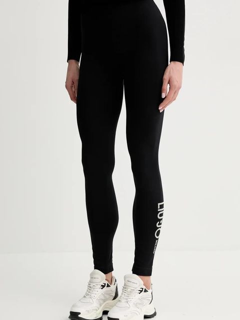 Liu Jo legginsy damskie kolor czarny gładkie TA5107 J4867