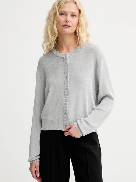 MUNTHE kardigan PARLI damski kolor szary lekki 252161125275 - zdjęcie produktu nr 1