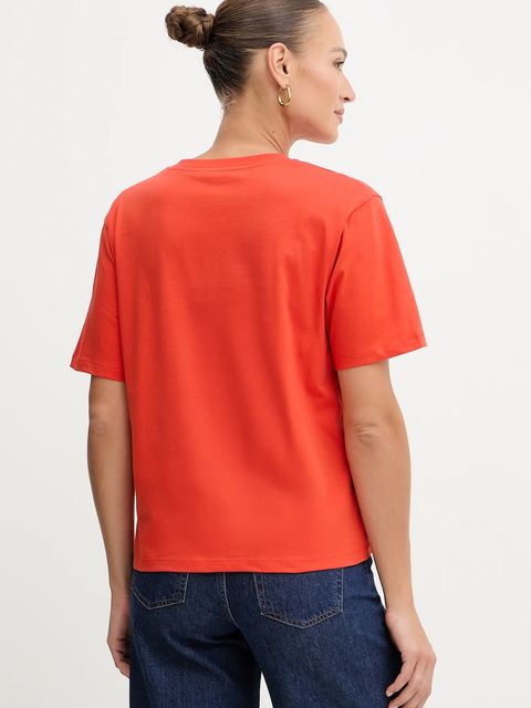 Karl Lagerfeld t-shirt bawełniany damski kolor pomarańczowy B1W17031