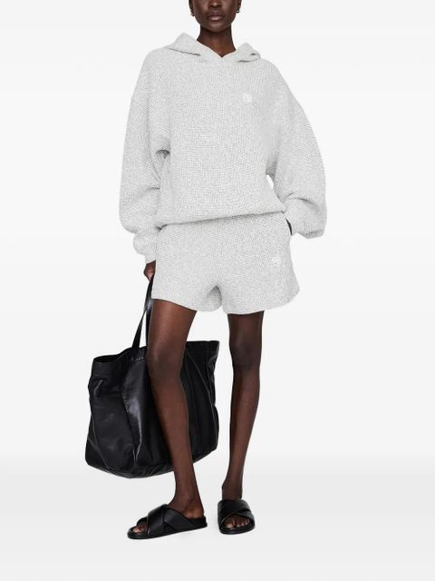 ANINE BING Alec framed monogram hoodie - Grey