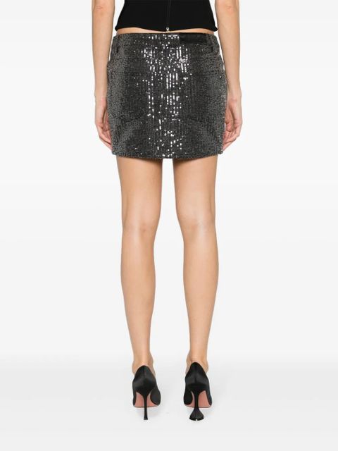 ROTATE BIRGER CHRISTENSEN sequin twill mini skirt - Black - zdjęcie produktu nr 2
