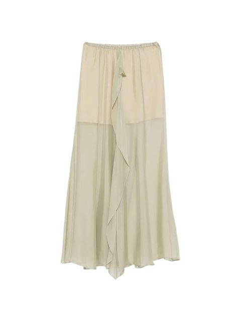 Alysi zip-fastening ruffled midi skirt - Green - zdjęcie produktu nr 1