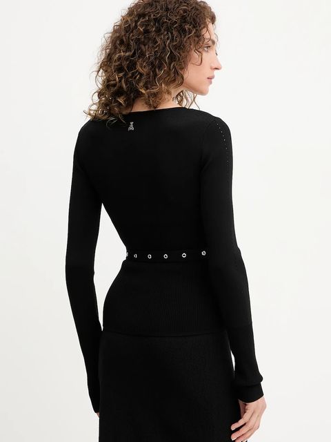 Patrizia Pepe sweter damski kolor czarny lekki 8K0309 K274 - zdjęcie produktu nr 2