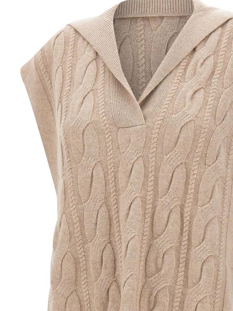 Max Mara polo-collar cable-knit vest - Neutrals