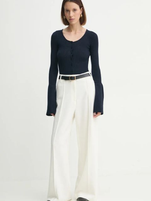 Herskind kardigan wełniany Liw kolor granatowy lekki 5434825