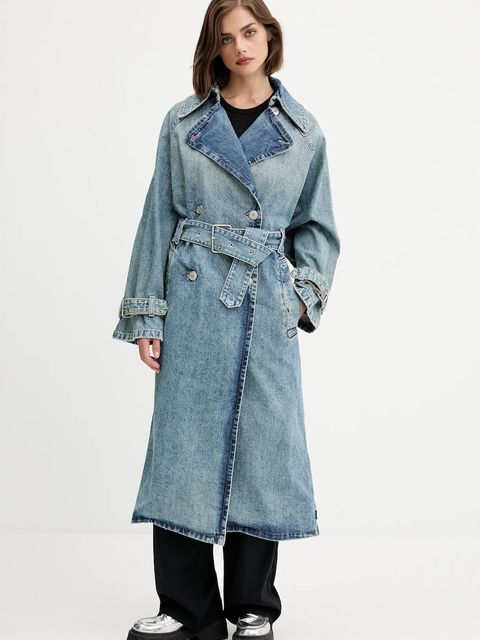 Hugo Blue płaszcz jeansowy kolor niebieski 50541545 - zdjęcie produktu nr 1