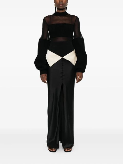 Nanushka folded waistline maxi skirt - Black - zdjęcie produktu nr 2