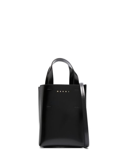 Marni Museo Nano leather tote bag - Black - zdjęcie produktu nr 1