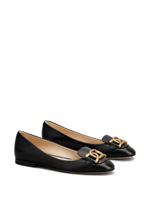 Tod's logo-plaque ballerina shoes - Black - zdjęcie produktu nr 2